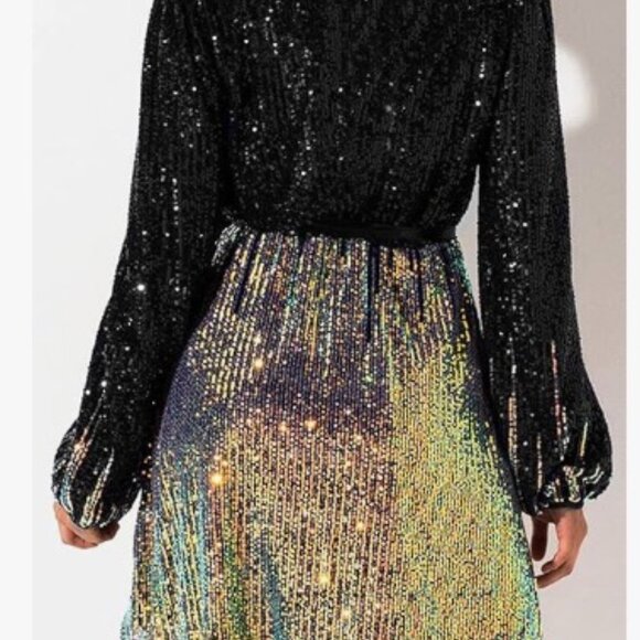 FAIRESTY - sequin tie dress v neck XXL ( fits smaller sizes too) - Picture 11 of 11